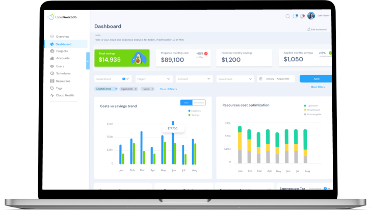 aws cost optimization tool screenshot